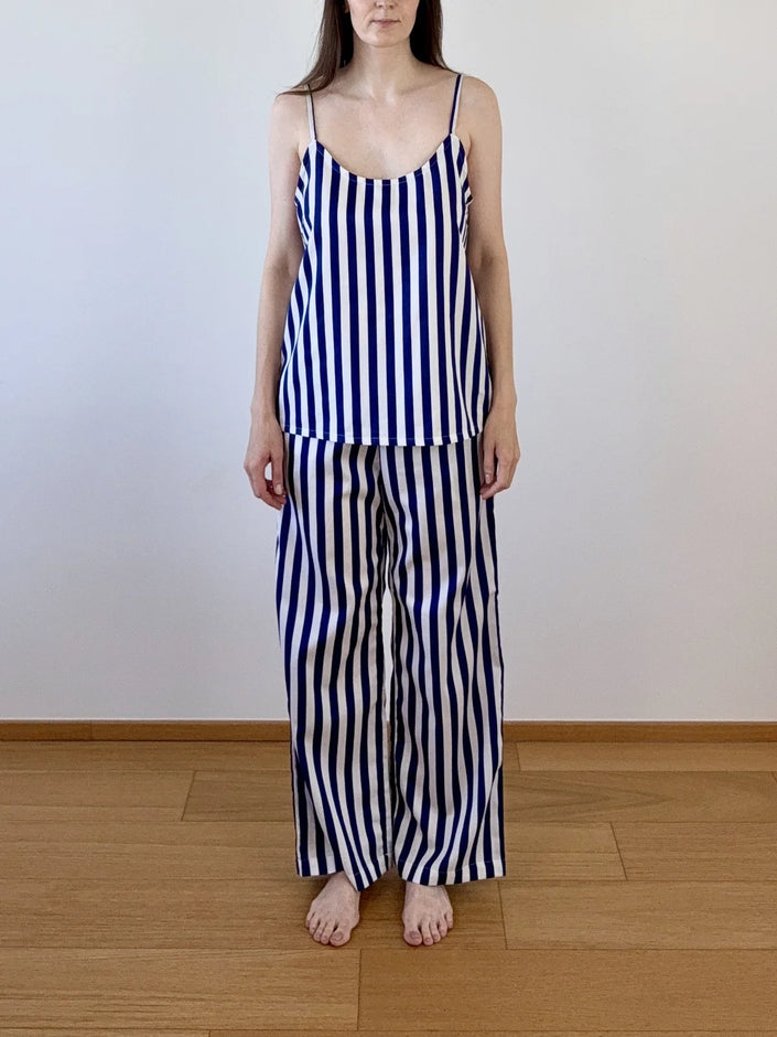 Set na spaní tílko a kalhoty — Navy Stripes