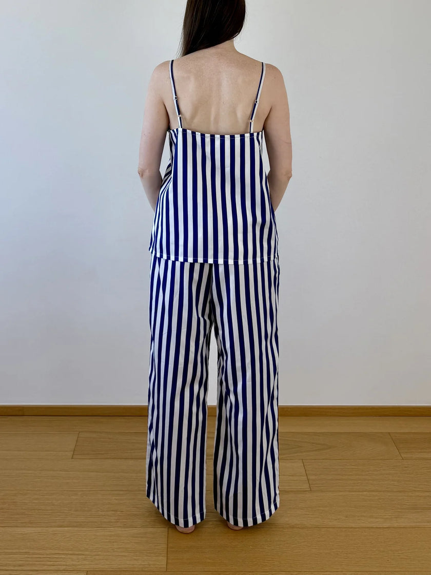 Set na spaní tílko a kalhoty — Navy Stripes