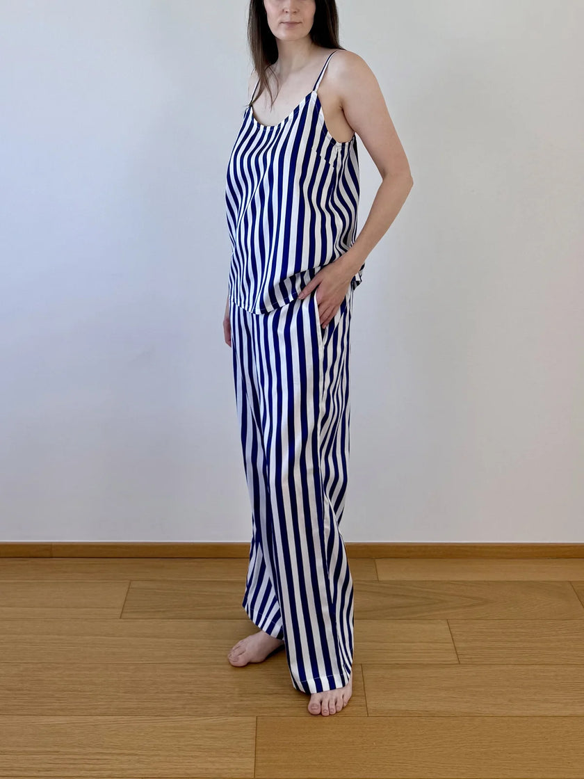 Set na spaní tílko a kalhoty — Navy Stripes