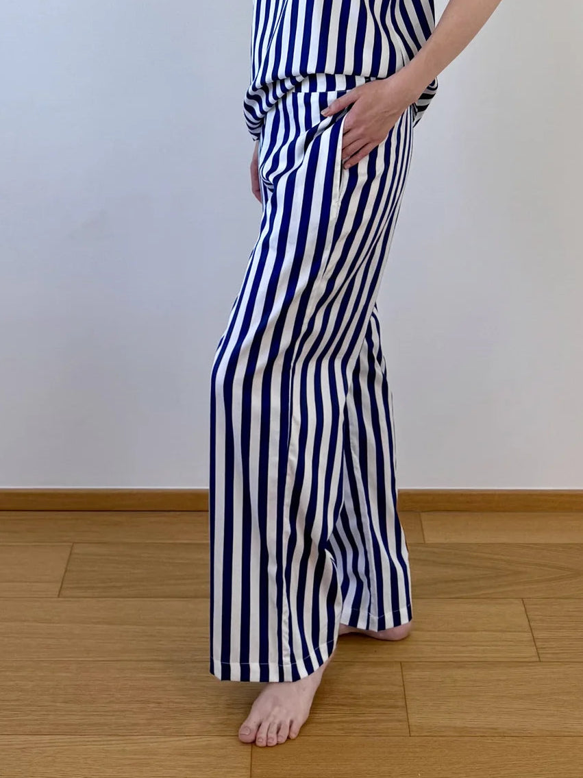Pyžamové kalhoty dámské — Navy Stripes