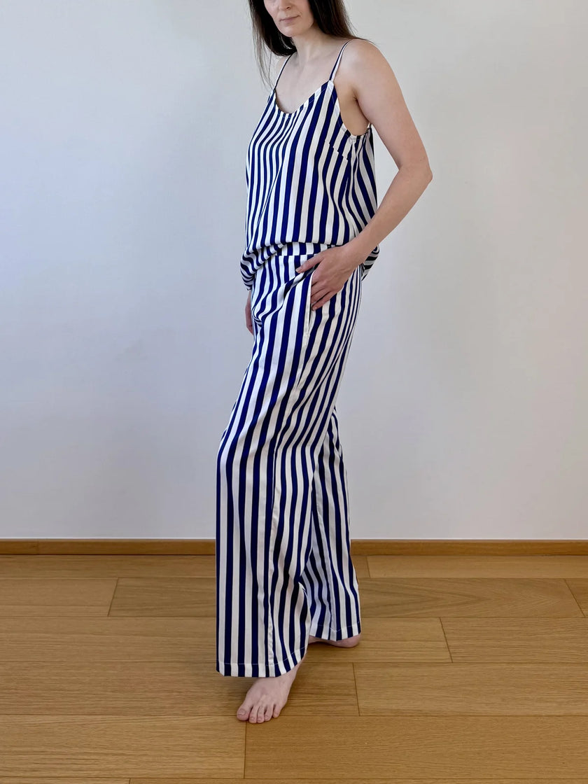 Set na spaní tílko a kalhoty — Navy Stripes