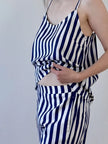 Set na spaní tílko a kalhoty — Navy Stripes