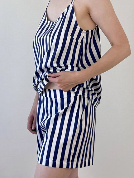 Set na spaní tílko a kraťasy — Navy Stripes